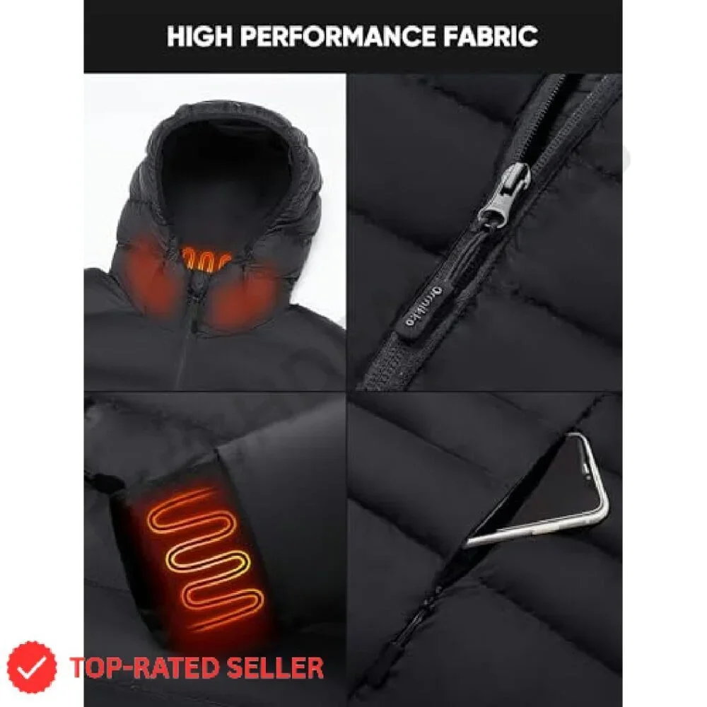 Lightweight Heated Jacket with Battery Pack and Gloves for Women Skiing Winter
